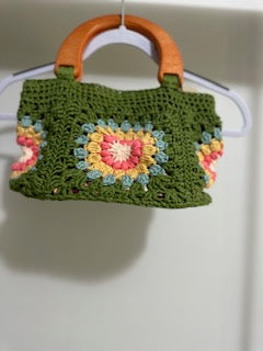 Granny Square Handbag — 100% Cotton Crochet