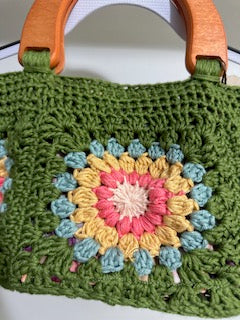Granny Square Handbag — 100% Cotton Crochet
