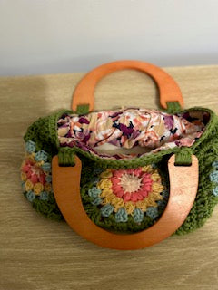 Granny Square Handbag — 100% Cotton Crochet