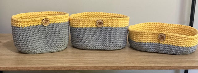 Hand crochet Storage Baskets