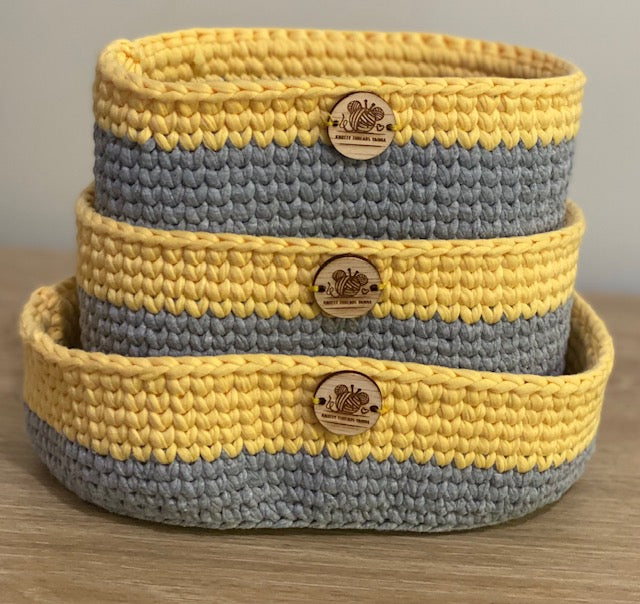 Hand crochet Storage Baskets