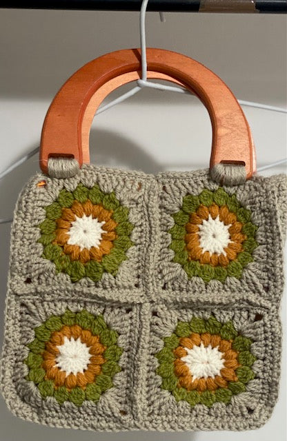 Handmade Crochet Granny Square Bag – Earthy Tones