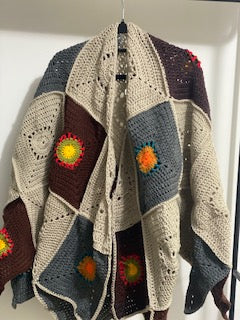 Boho Granny Square Cardigan — Made to Order in various colours of your choice