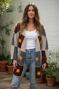 Boho Granny Square Cardigan on person