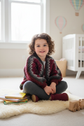 Children's Hexagon Cardigan on a 3-year-old