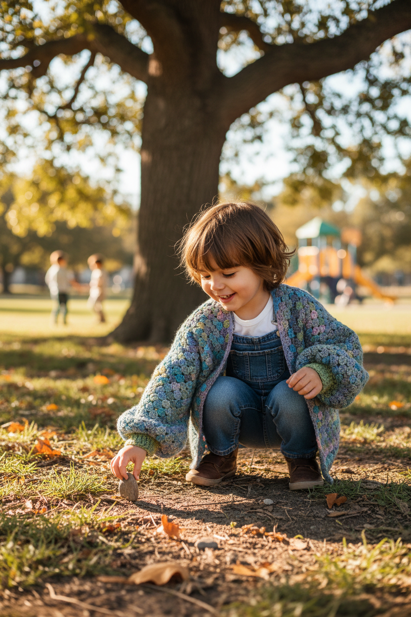 Children's Hexegen Cardigan - outdoor play