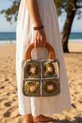 Crochet bag on person, closed