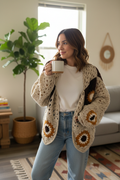 Handcrafted Crochet Cardigan on Model